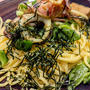 イカのオーブン焼きとパスタ