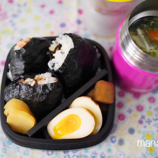 ぼんごみたいな♪ふわっとおにぎり３種類のわっぱお弁当