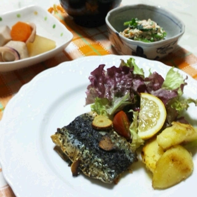 さんまのチーズ&しそ挟み焼き。