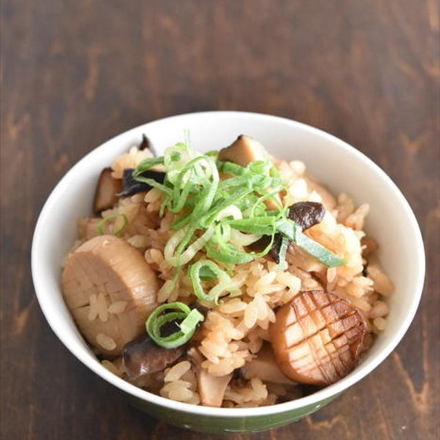 エリンギとホタテのバター醤油炊き込みごはん