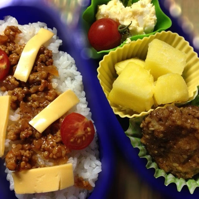 タコライス弁当。舞茸きのこご飯弁当。KYOUSYUKU⑨