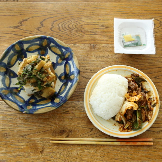 焼きなす冷奴とクックドゥ