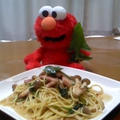 たっぷりほうれん草の和風パスタ