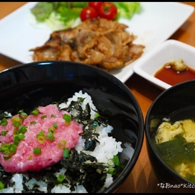 ねぎとろ丼＆豚の味噌漬けde夕食～♪