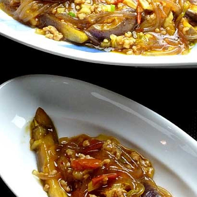 セロリとトマト、春雨入り爽やか麻婆茄子