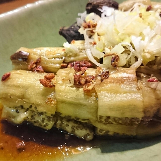 焼き茄子～花椒ポン酢がけ。