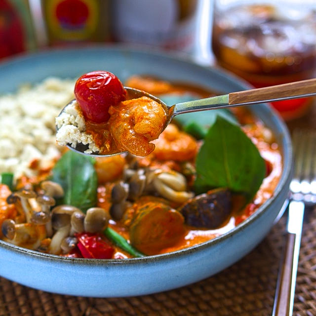 いつもの高野豆腐がご飯に変身！高野豆腐ご飯のレッドカレー