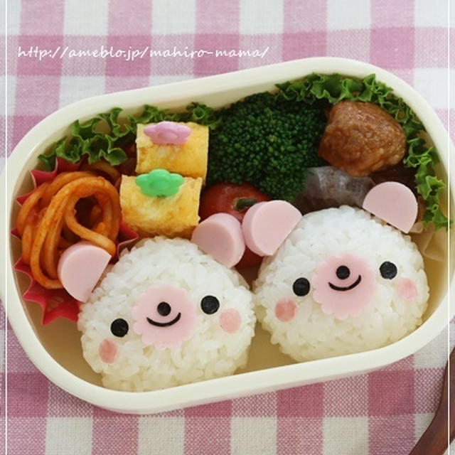 簡単ピンクのお耳のクマちゃんのお弁当 キャラ弁 By Momoさん レシピブログ 料理ブログのレシピ満載