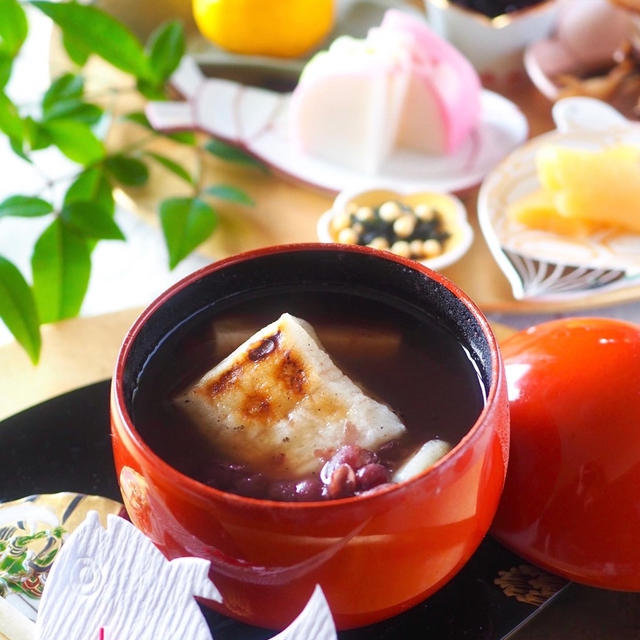 鏡開きの行事食【材料2つだけ】ゆで小豆缶詰で作れる簡単お汁粉＊