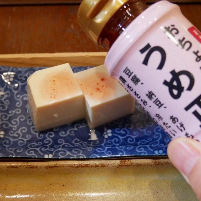 正田醤油、おちょぼ口うめ正油で冷や奴をいただきました