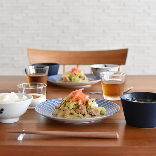 一汁一菜朝ごはん「豚肉と春キャベツの味噌炒め定食」