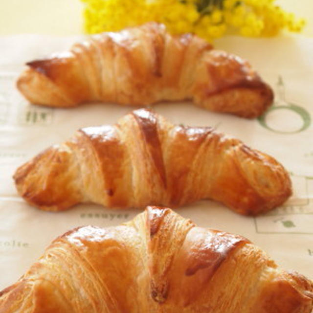 今日は１年目のレッスンでした（クロワッサン、抹茶とチョコのベーグル）。。。
