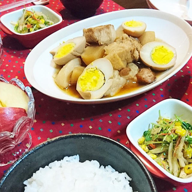 【30分！超節約！スピードおうちごはん】とろとろ～豚角煮 de 夕食　＆　やっぱ、北海道がいいや