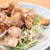 鶏の塩炒めごまだれ和え。