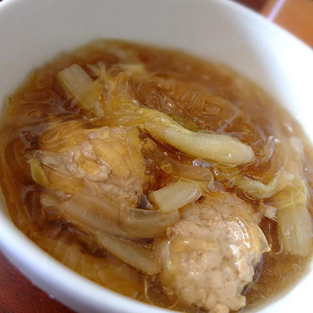 葛切りと鶏団子の煮込み／完熟山椒香味油