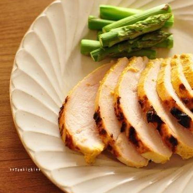 【超しっとり💛鶏むね肉でタンドリーチキン】と晩ごはん献立