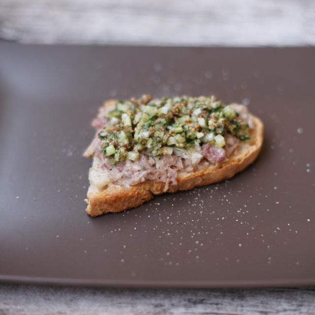 🇫🇷フランス郷土料理 "Tartine de rillettes de porc 豚肉リエットのタルティーヌ" 2018 プチ料理留学レポ♡