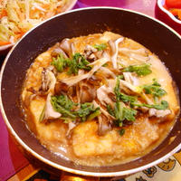 豆腐とキノコの卵とじ