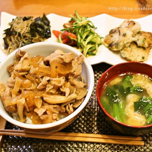 豚丼の献立