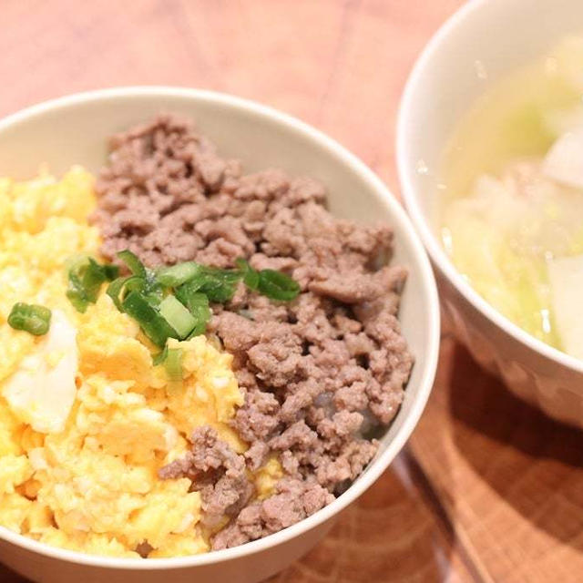 ごはん作りたくない日もあるけれど…二色丼で乗り切りました