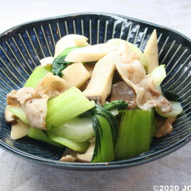 チンゲン菜とエリンギの中華炒め