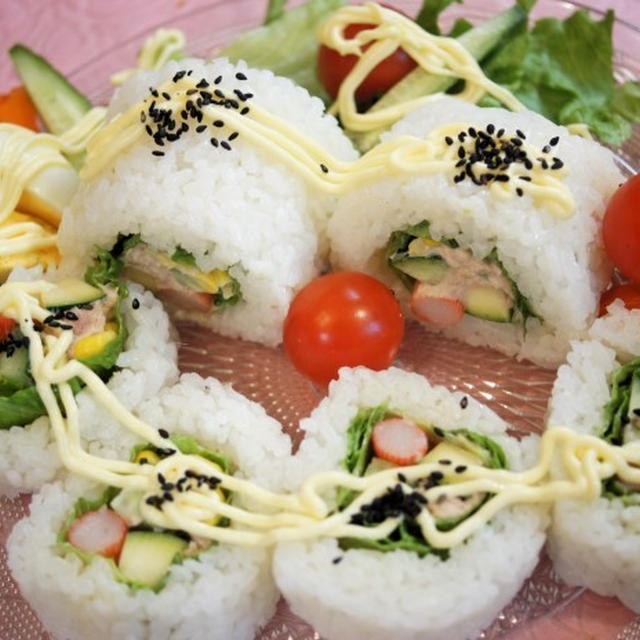 ■簡単！巻き寿司【海苔を使わない　サラダ巻】