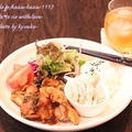 昼カフェ☆から揚げのネギたれプレートランチ（レシピ）