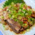 カツオのサク1本を☆刺し身と香味野菜添えに♪