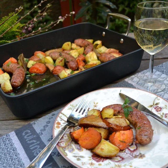 Baked Sausage with Veggies ソーセージと野菜のオーブン焼き