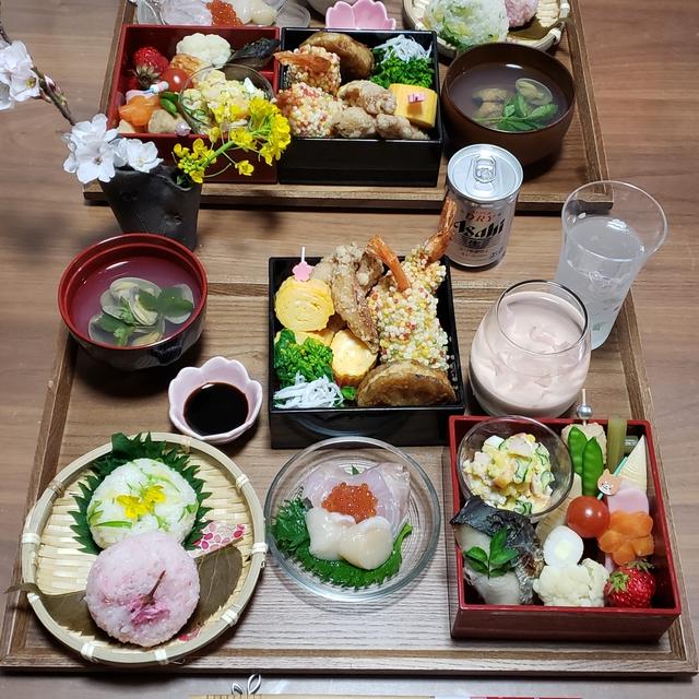 365日の献立　４月１日 お花見弁当で晩ごはん