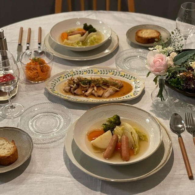 ポトフとチキンソテーの夜ごはん