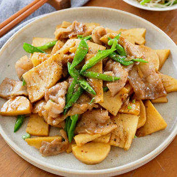 豚バラとたけのこのオイスター炒め【簡単10分☆ご飯が進む】