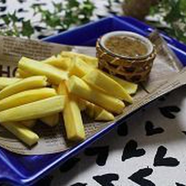 ハニマスデップで食べるさつま芋ステック