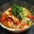 蒸し鶏のキムチ和えと青シソの冷麺