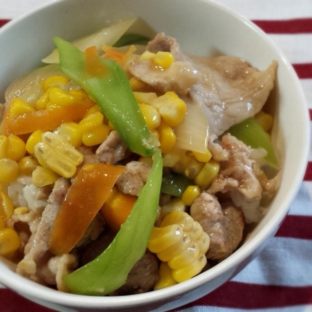 夏野菜の中華丼