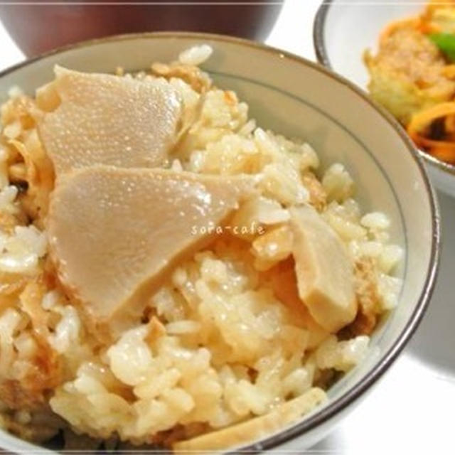 もちもち美味しい〜新筍の炊き込みごはん♡