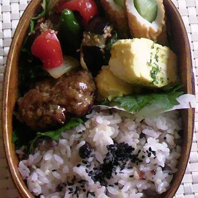 テリヤキハンバーグと甘味噌野菜炒めのお弁当