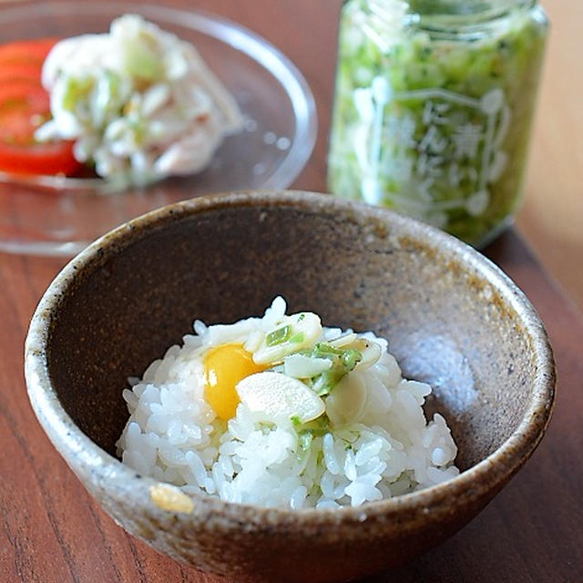 カルディの “青いにんにく辣油”で卵かけご飯♪