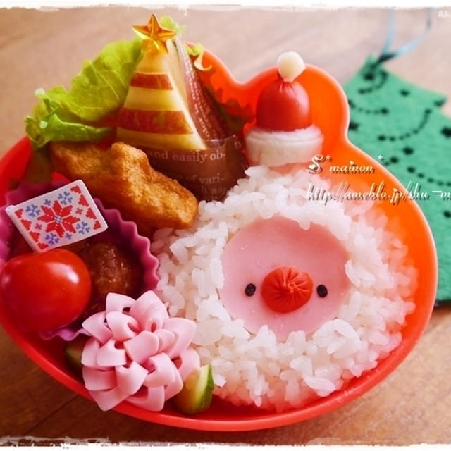＊簡単！白いご飯に♪サンタさん☆キャラ弁＊