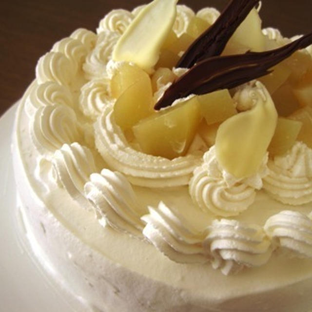 桃缶のケーキ