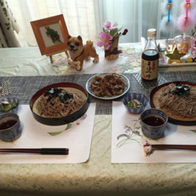 ざる蕎麦と和菓子