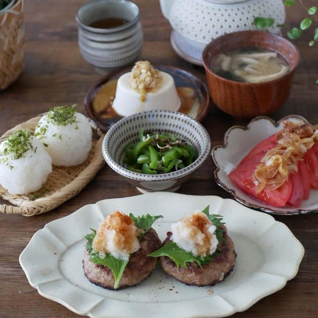 和風ハンバーグの昼ごはん