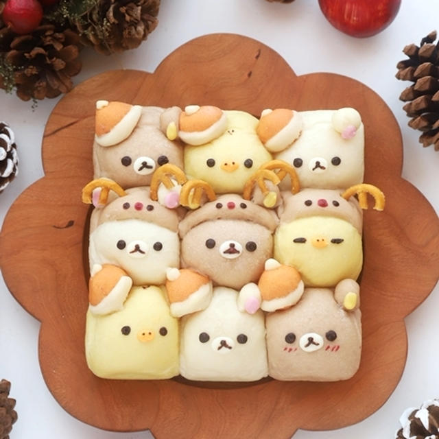 リラックマのクリスマスちぎりパン キャラパン By Momoさん レシピブログ 料理ブログのレシピ満載