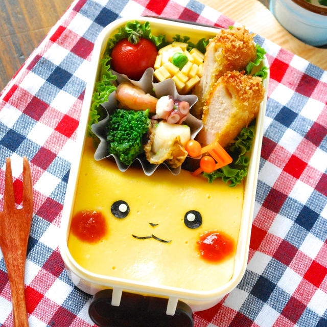 キャラ弁 簡単顔だけ ピカチュウのオムライス 初級 By ザッキー さん レシピブログ 料理ブログのレシピ満載