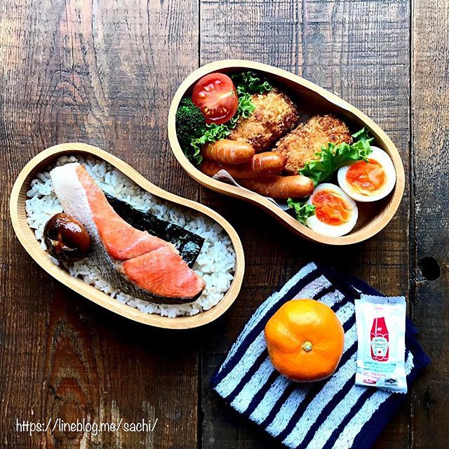 コロッケ＆鮭弁当♡【#お弁当#のっけ弁】