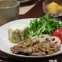 豚ヒレ肉のソテー、くるみソース 。と ポテトケーキ。