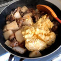 大家族用レシピ（豚350gをボリュームアップ）【豚と長芋のおかずたまご炒め】