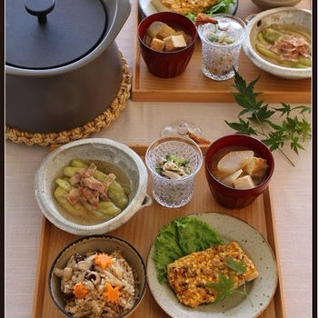 きのこの出汁炊きごはん！めかじきのタルタル焼き！秋は和食が美味しい♪