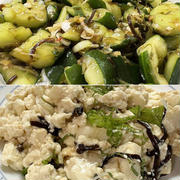 たたきキュウリの中華風塩昆布和え＆豆腐の塩昆布和え＆庭のミカン♪