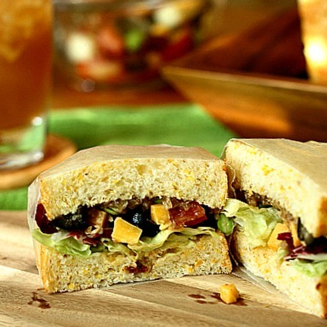 Chopped Salad Sandwiches with Home-made Cornmeal Bread